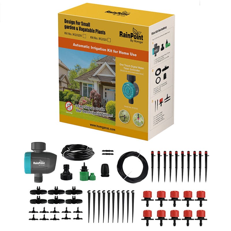 RainPoint IK1010V Timer Valve Irrigation Kit, Automatic Watering System for Potted Plants