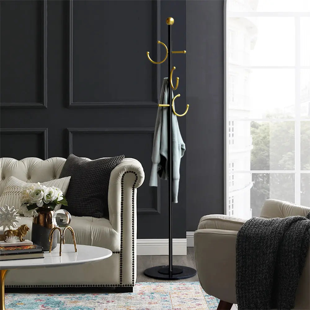 Earring-Shaped Coat Rack with Marble Base