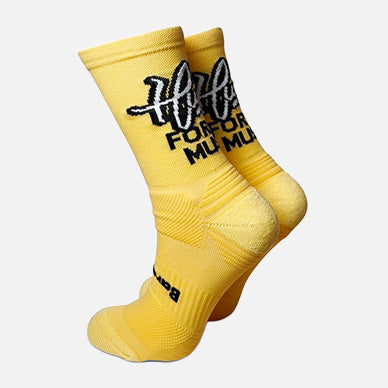 CHAUSSETTE "HUSTLE FOR THAT MUSCLE" - Jaune