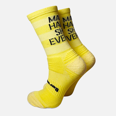 CHAUSSETTE "MAKE IT HAPPEN, SHOCK EVERYONE" - Jaune