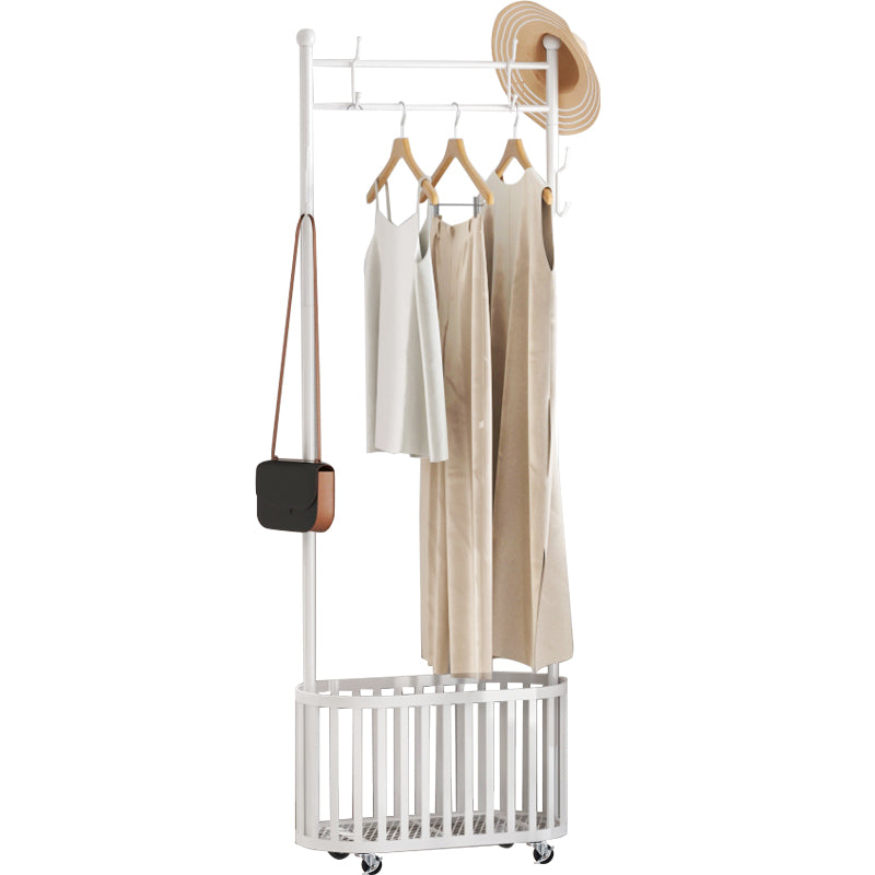 Robyn Rolling Garment Rack W/Basket #FGR026