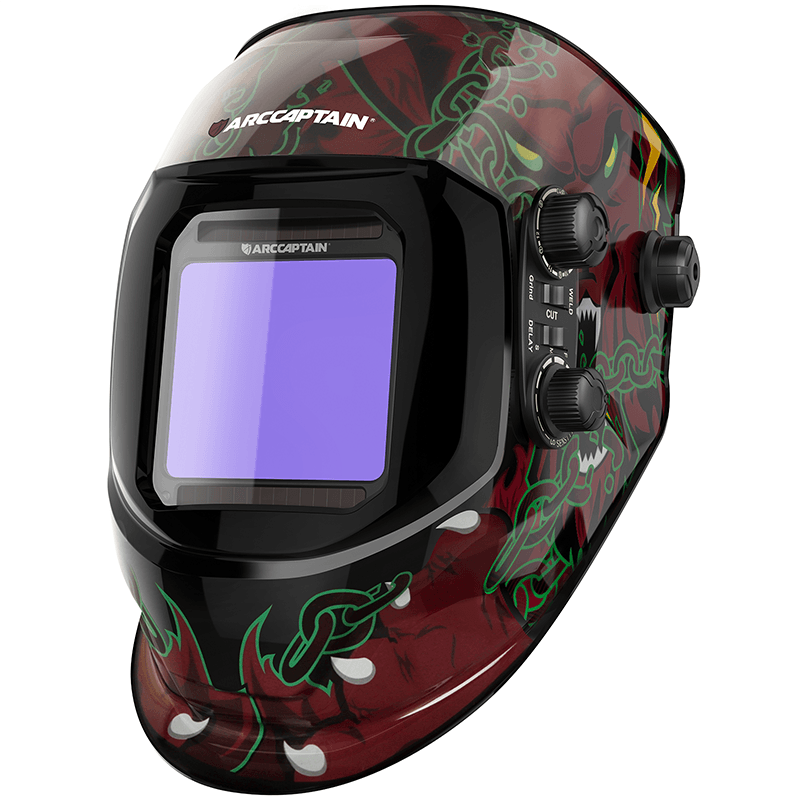 ARCCAPTAIN 3.94"X3.66" Wolf Design Large Viewing Screen Auto Darkening Welding Helmet True Color Welding Mask