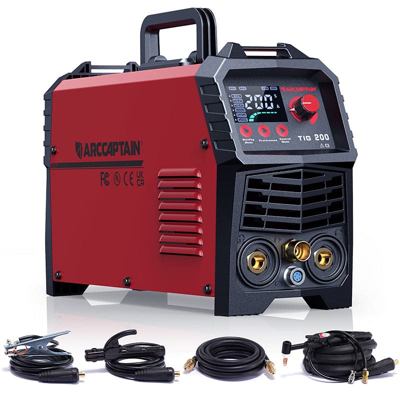 ARCCAPTAIN TIG200 DC TIG Welder Lightweight IGBT Inverter HF TIG/Stick Welder