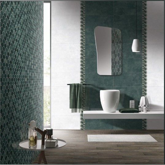 Chase Green Gloss Décor Ceramic Tile – 600x300mm - N23