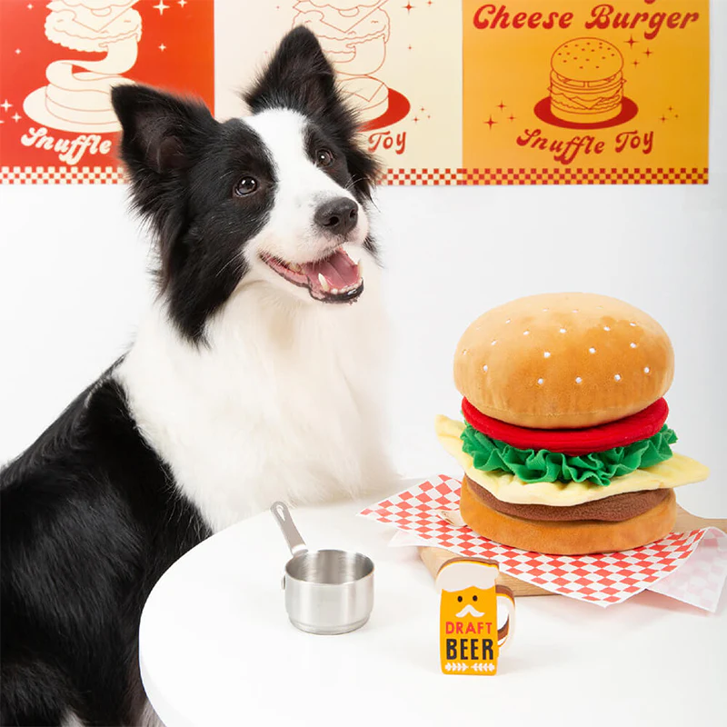 Hamburger Plush Squeaky Fun Toy for Dogs