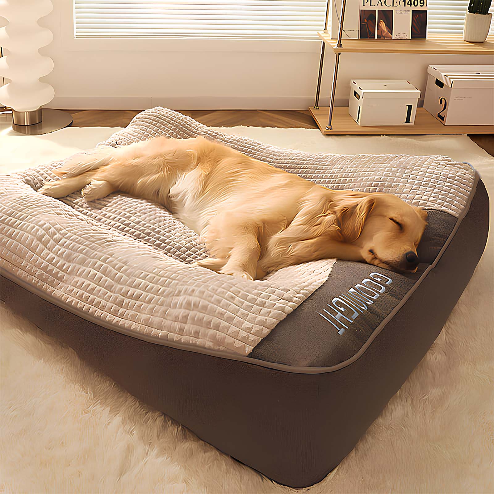 Luxury Thick Dog Bed for Large Breeds Spine-Safe Design