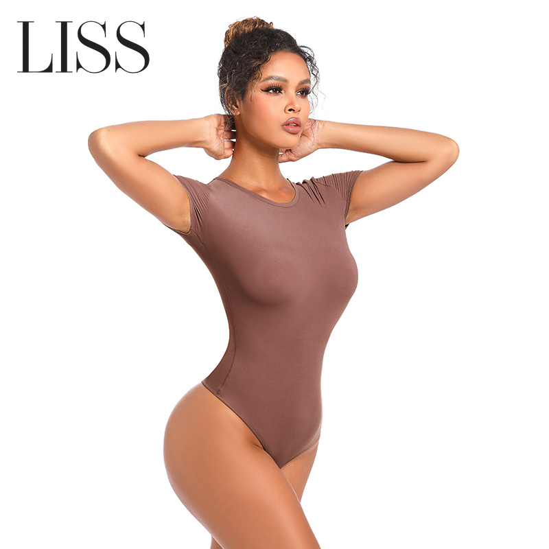 LISS Short Sleeve Thong Bodysuit - Comfortable, Sleek, and Seamless