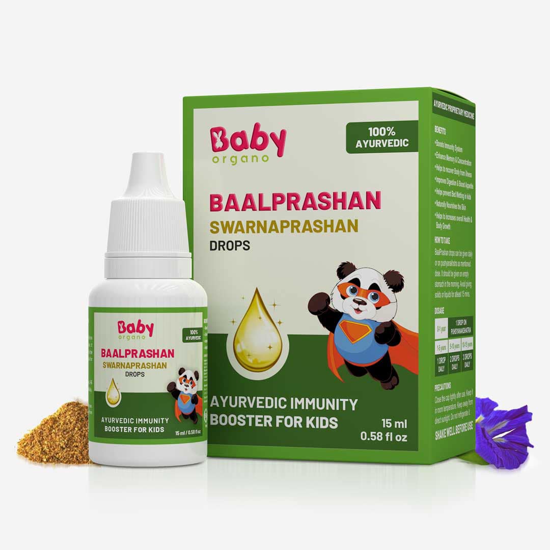 BabyOrgano Suvarnaprashan Drops | Swarnaprashan  Drops | Immunity booster for the kids | Contains 24ct Gold Ash for best Results
