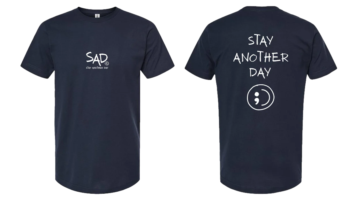 SAD Navy Screen Printed T-Shirt