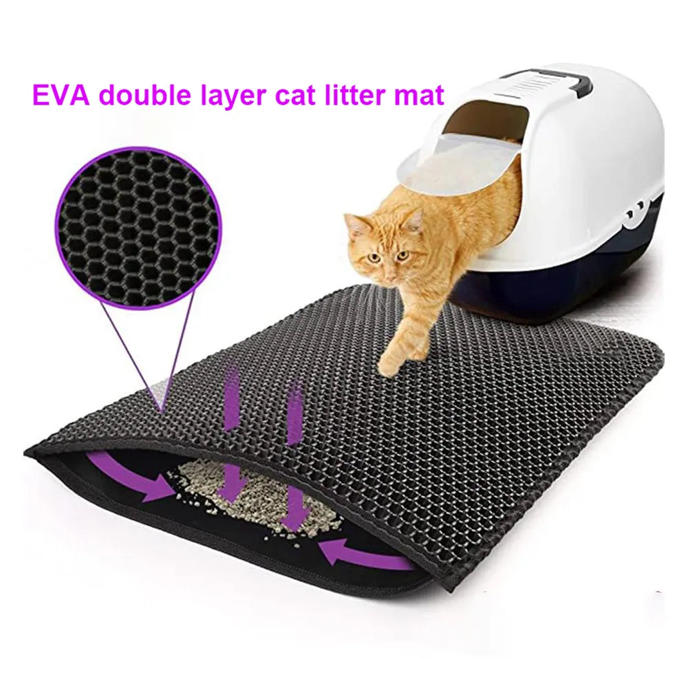 Cat Litter Mat Double Layer Waterproof Urine Proof Trapping Mat Easy to Clean Non-Slip Toilet Pad Cat Scratch Pad