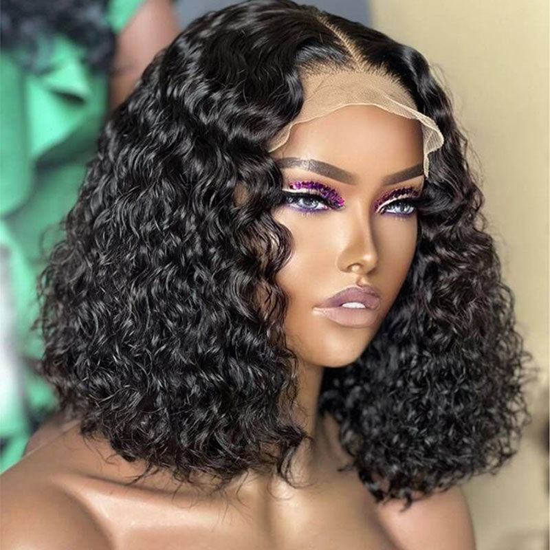 Brennas Hair Short Curly Bob Wigs Brazilian Virgin Human Hair 4x4/13x4 Transparent Lace Wigs Curly Hair For Black Women Pre Plucked with Baby Hair