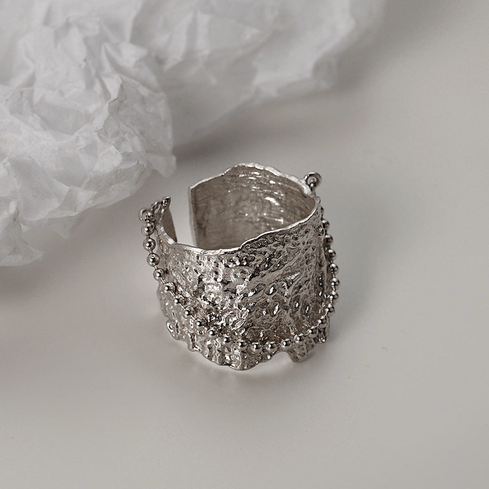 Tin Foil Texture Normcore Style Ring