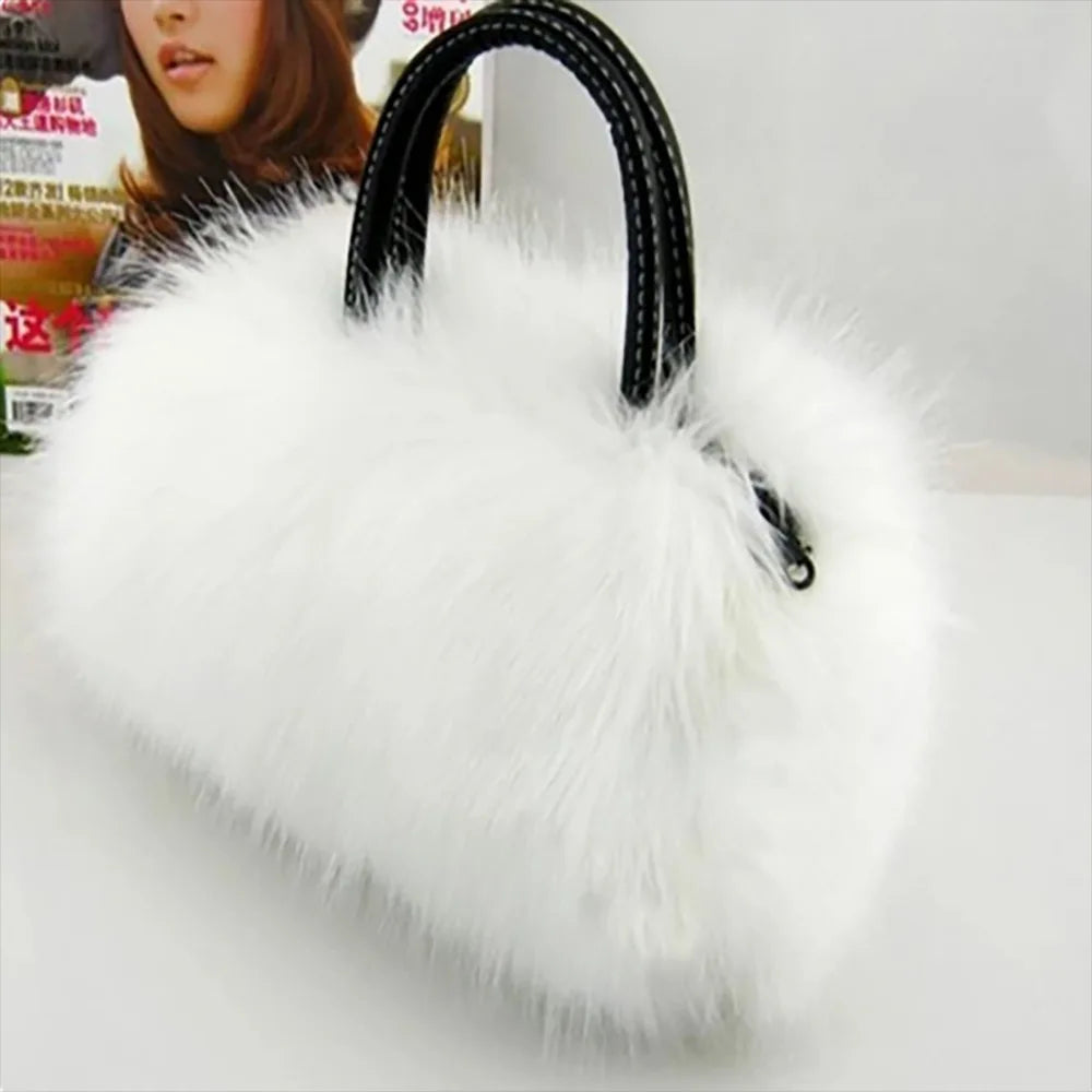 New Winter Plush Bag Long Fur Handbag Women's Crossbody Bag Fashion Trend Shoulder Bag Purses and Handbags