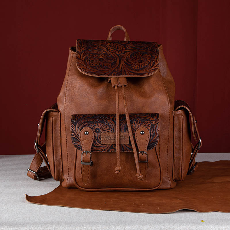 Wrangler Floral tooled Cowhide Backpack