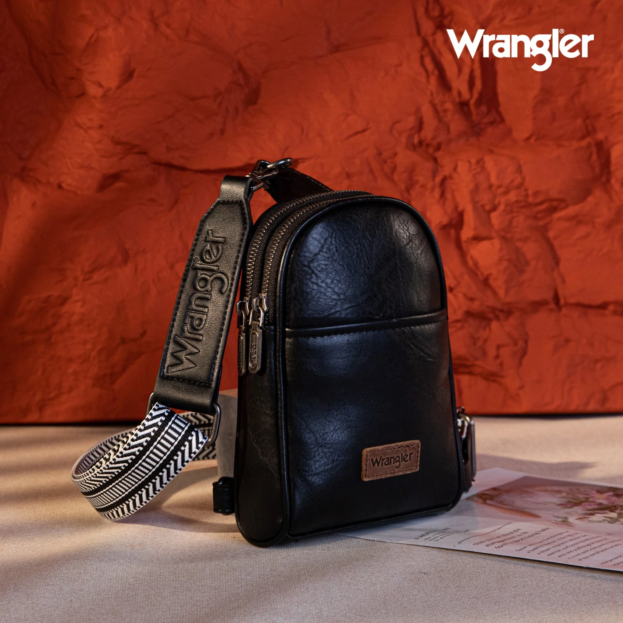 WG87-324 Wrangler Sling Bag/Crossbody/Chest Bag  - Black