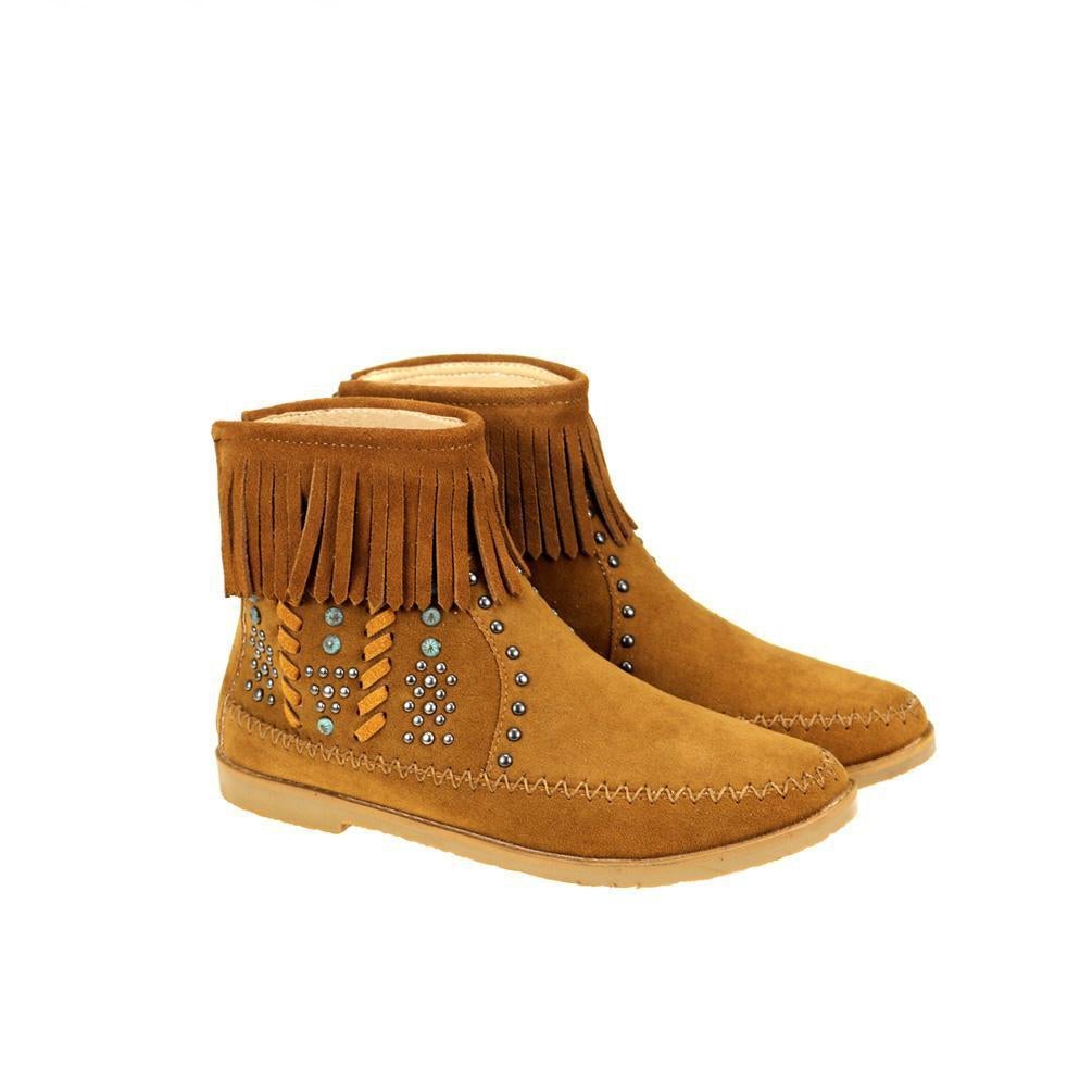 Montana West Western Booties - Brown