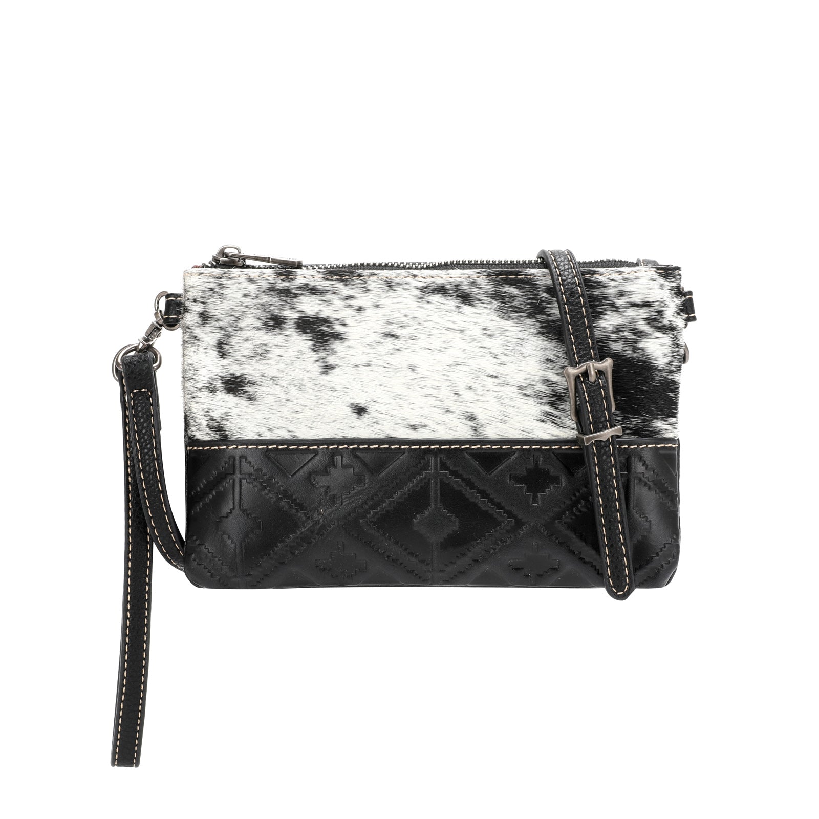 Montana West Hair-On Cowhide Leather Clutch/Crossbody