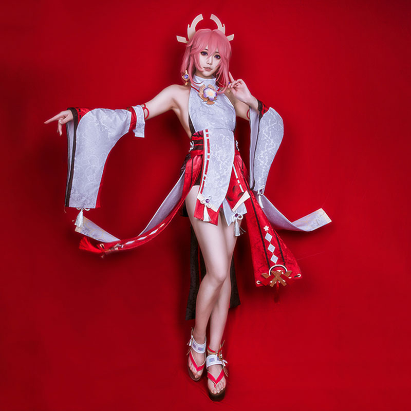 Genshin Impact Yae Miko Guuji Yae Halloween Cosplay Costume