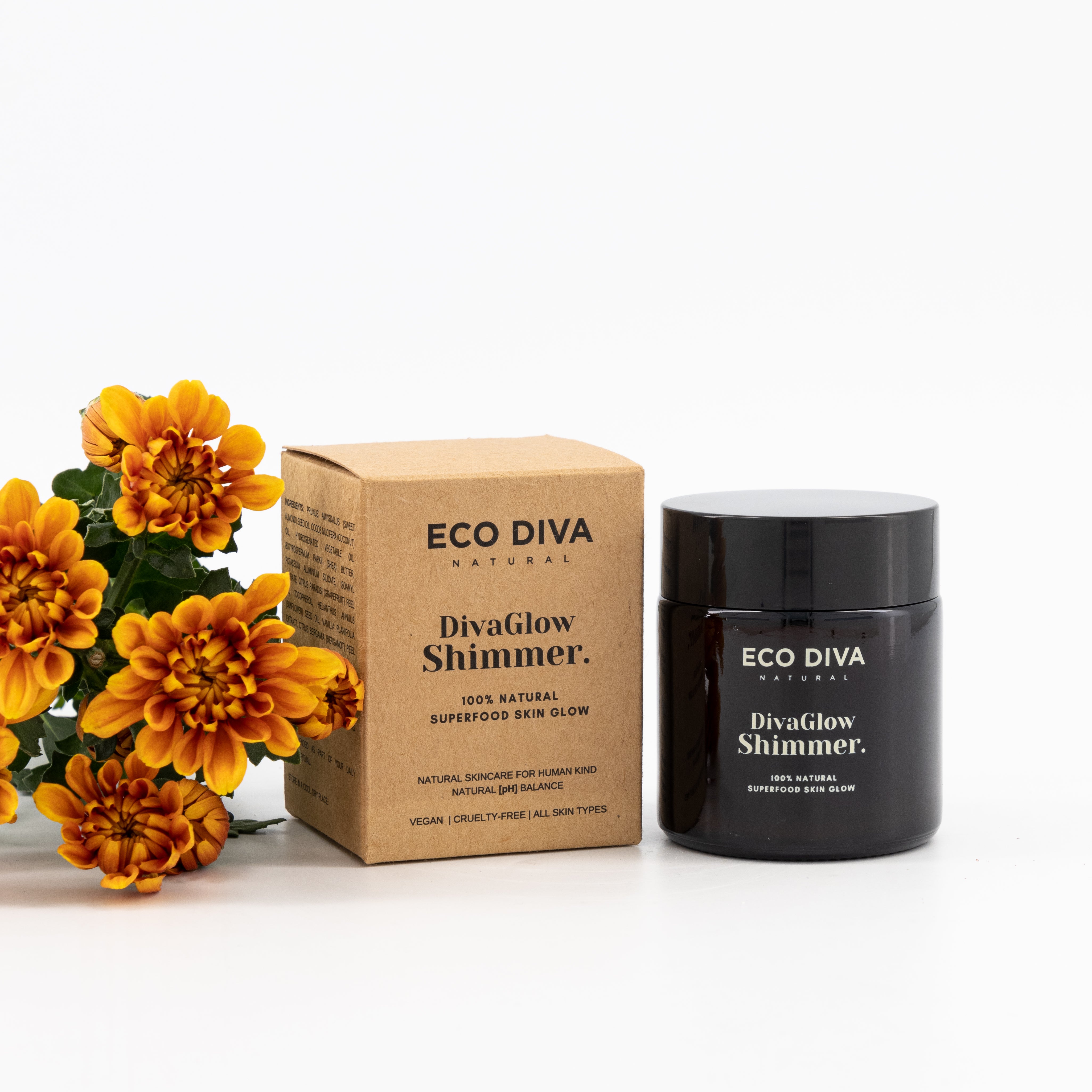 DivaGlow Shimmer Body Butter - 100% Natural Shimmer, Vit C, A, E, Antioxidants & Superfoods