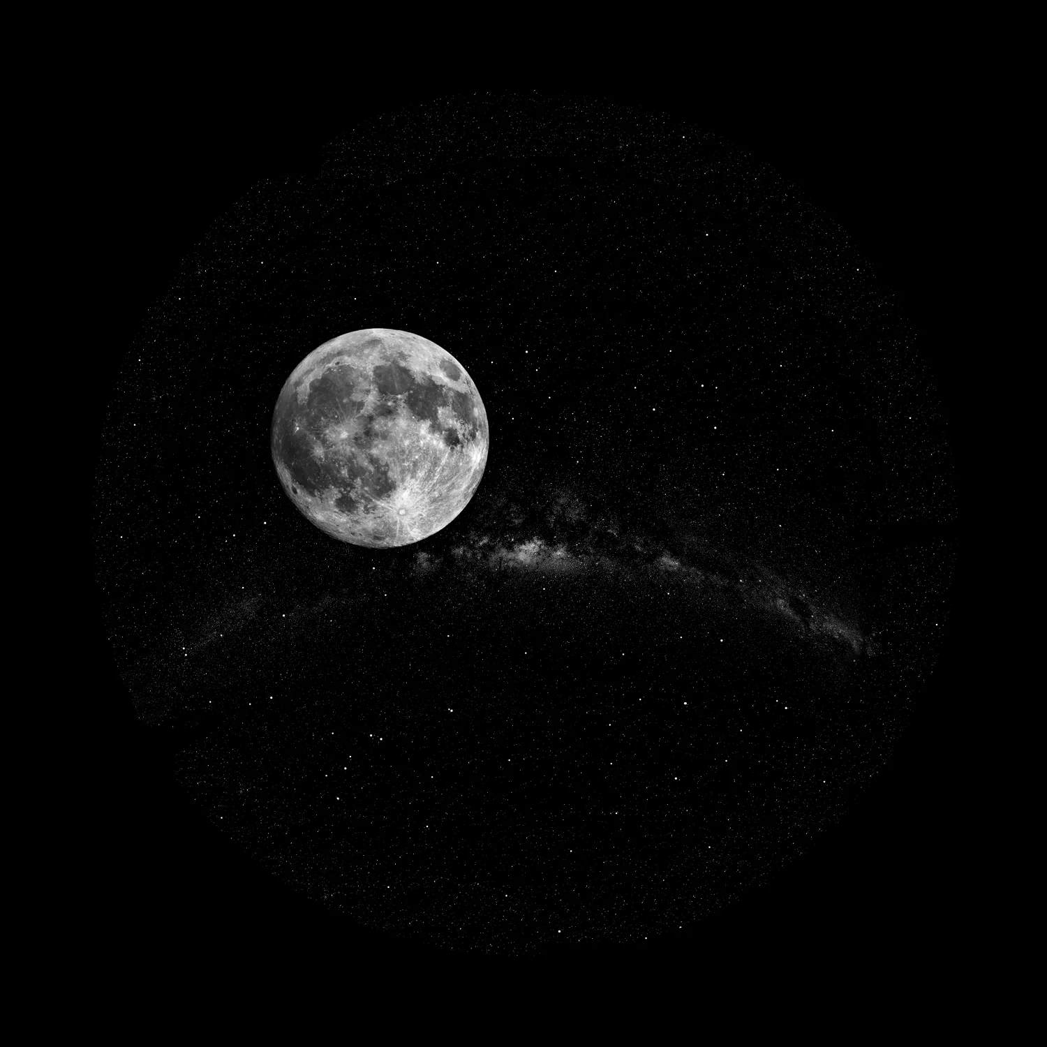 Milky Way And Moon--Work with Orzorz Star Projector Plus