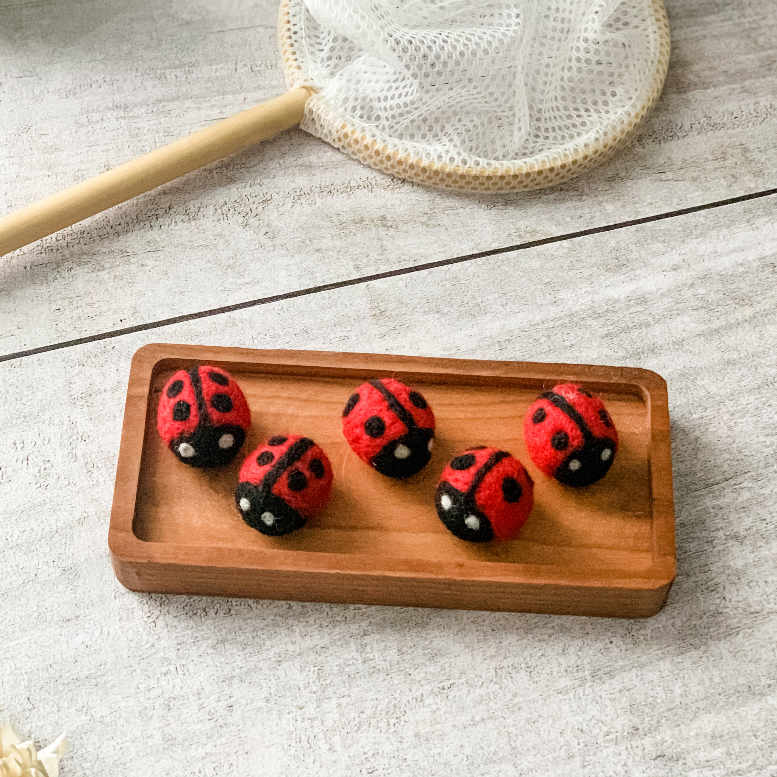 Felted Wool Ladybugs