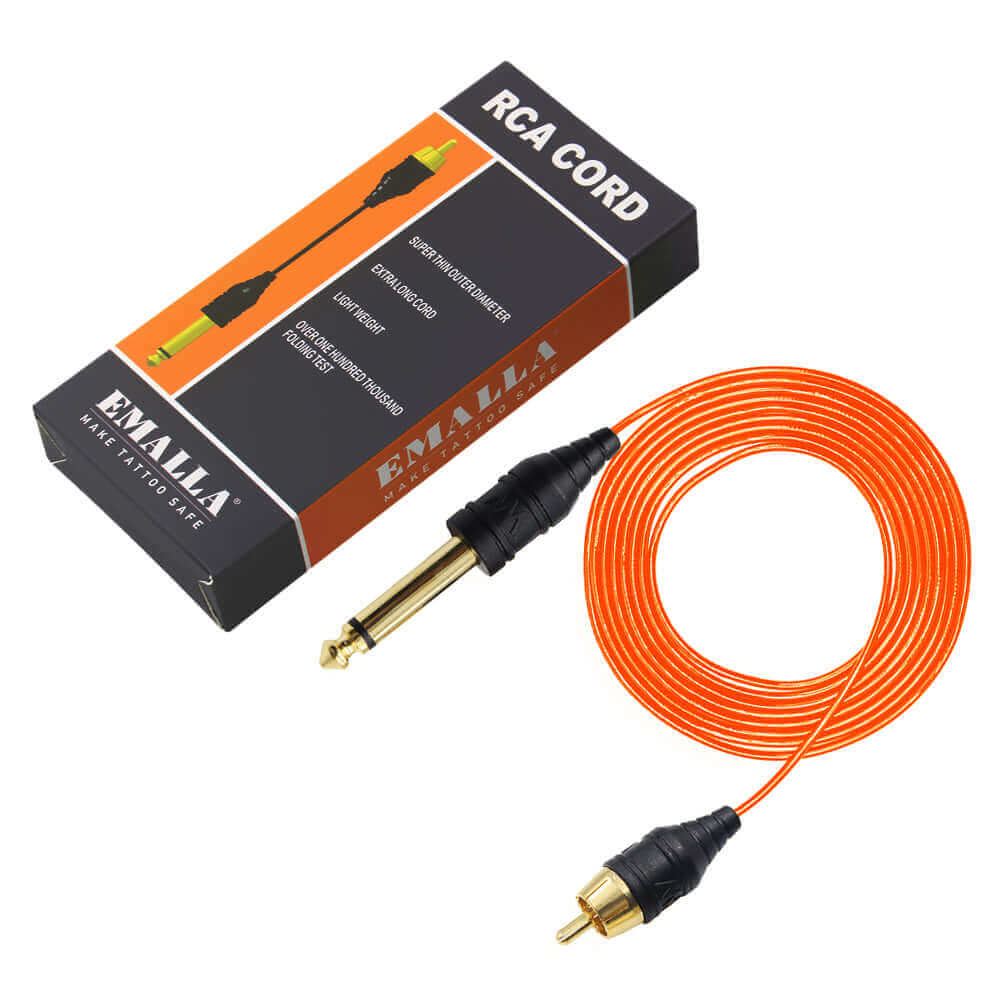 EMALLA Silicone Soft Tattoo RCA Connector Clip Cords for Tattoo Machines