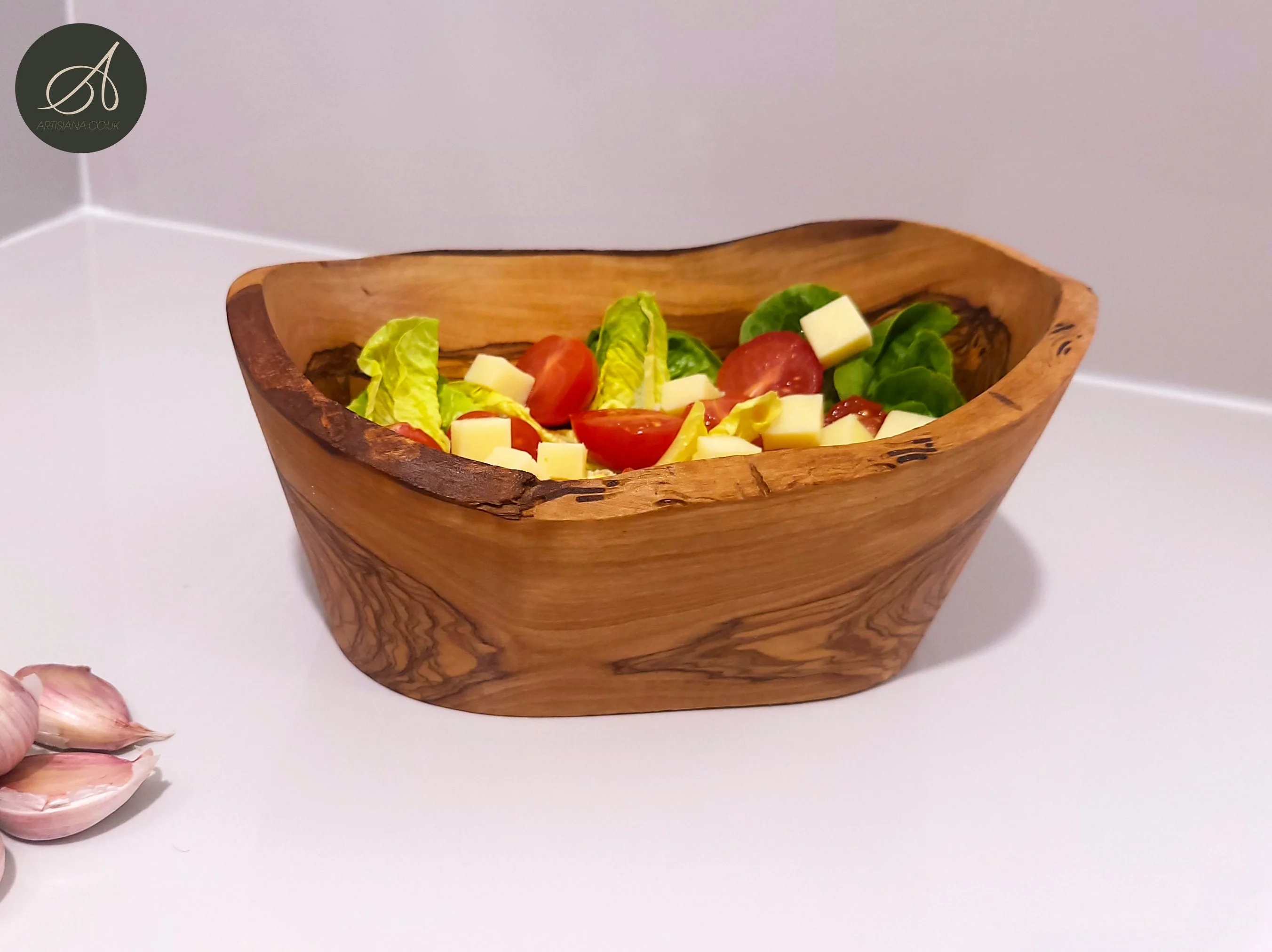 Olive Wood Rustic Hand Carved Bowl 18 cm, rustic bowl, salad bowl, fruit bowl, handmade, gift