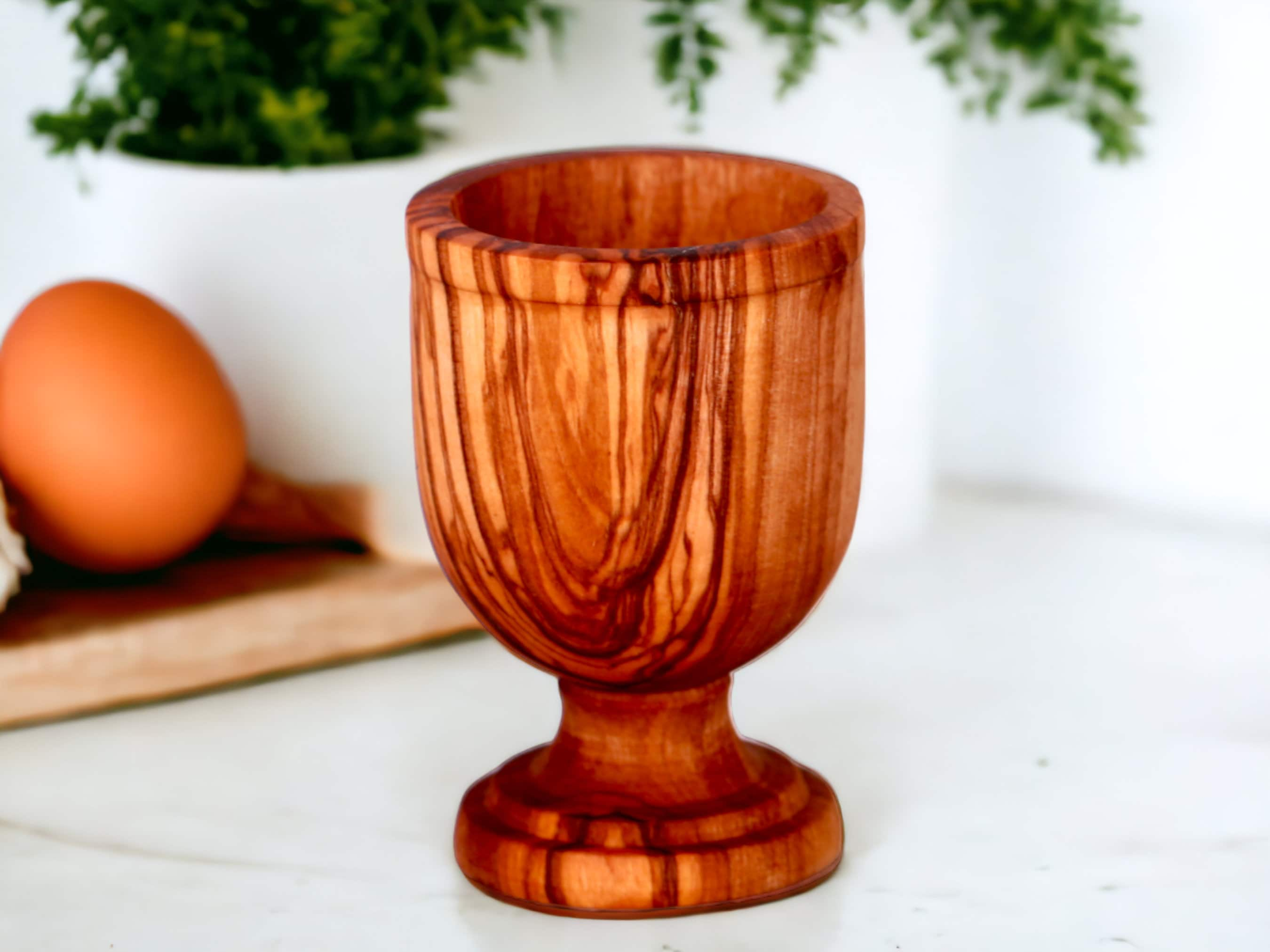 Olive Wood Egg Cup, decor, table accessories