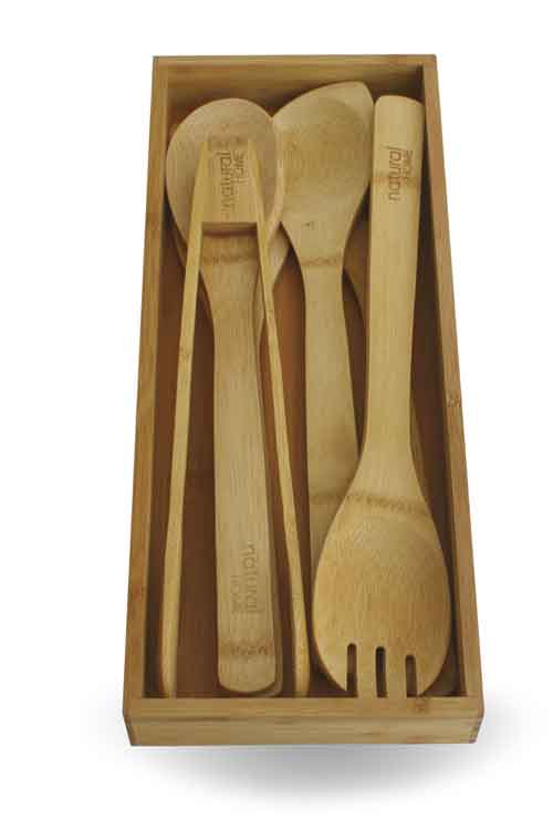 NATURAL HOME 7 PIECE BAMBOO UTENSIL TRAY