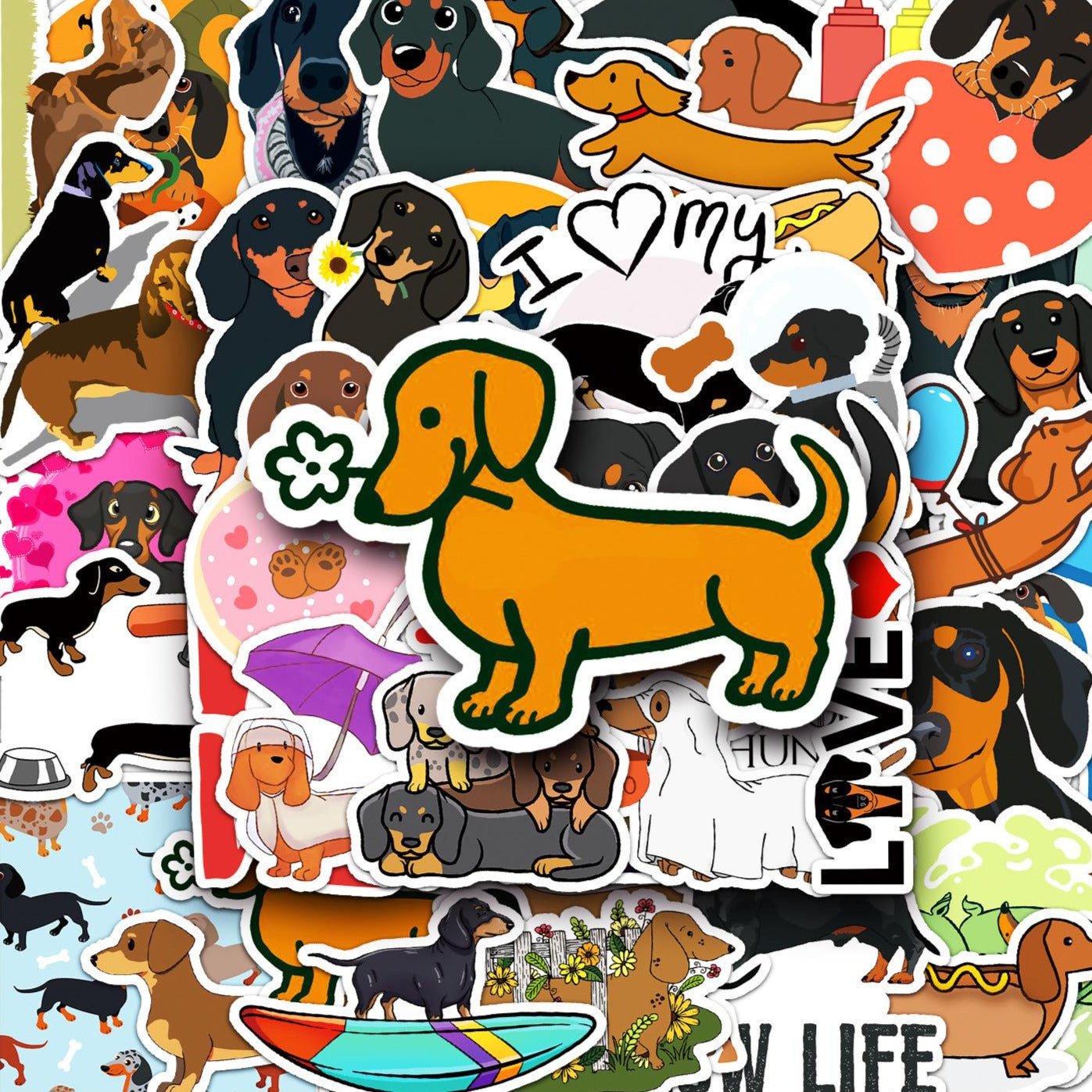 New Sausage Dog Cartoon Stickers