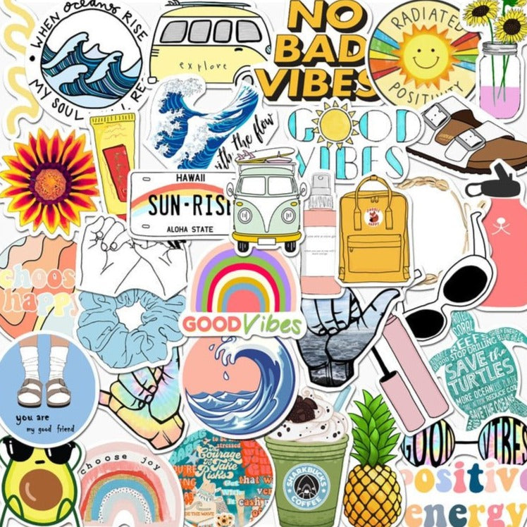 Cute Hippies Beach Stickers