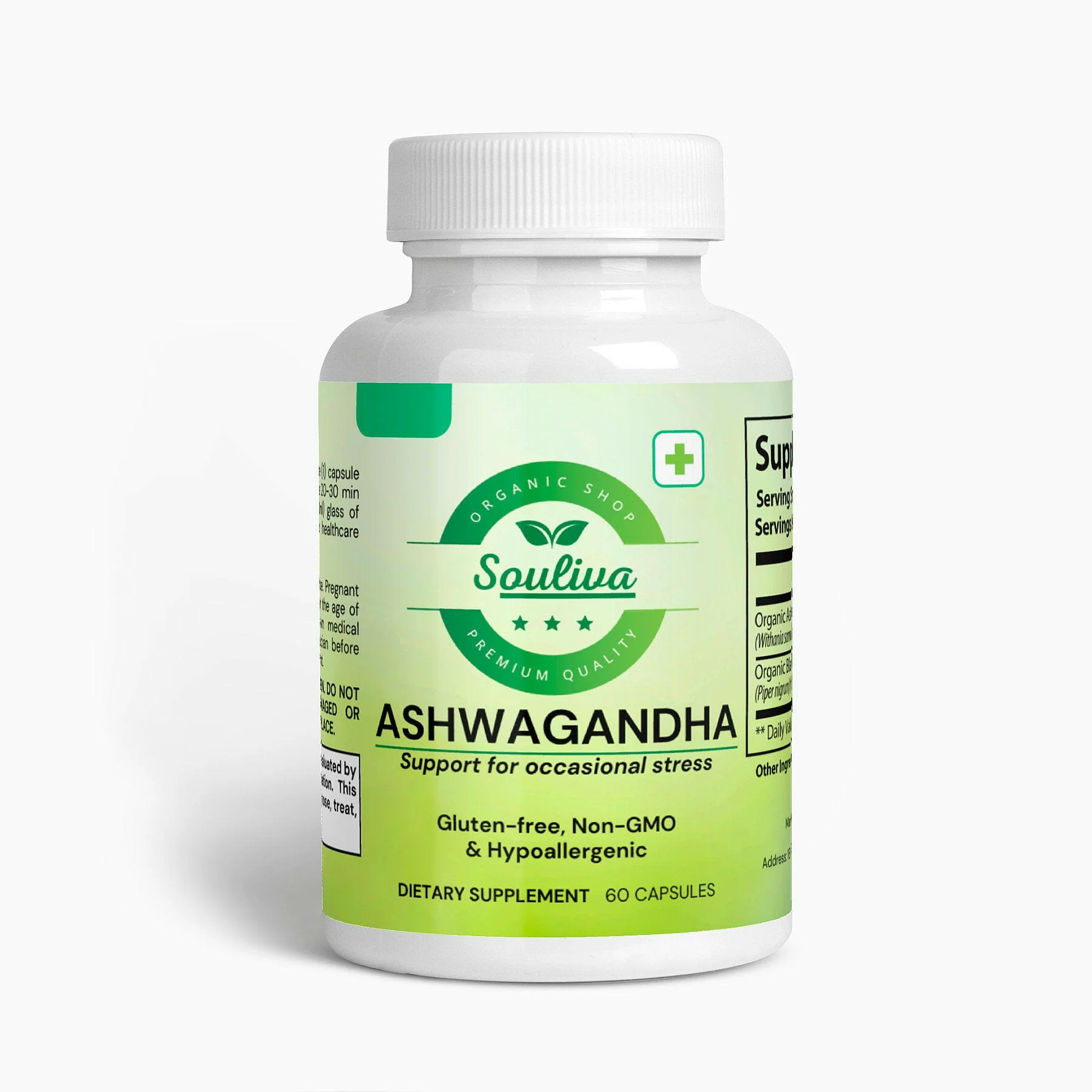 Souliva Ashwagandha – Organic Stress Relief & Wellness Support Capsules