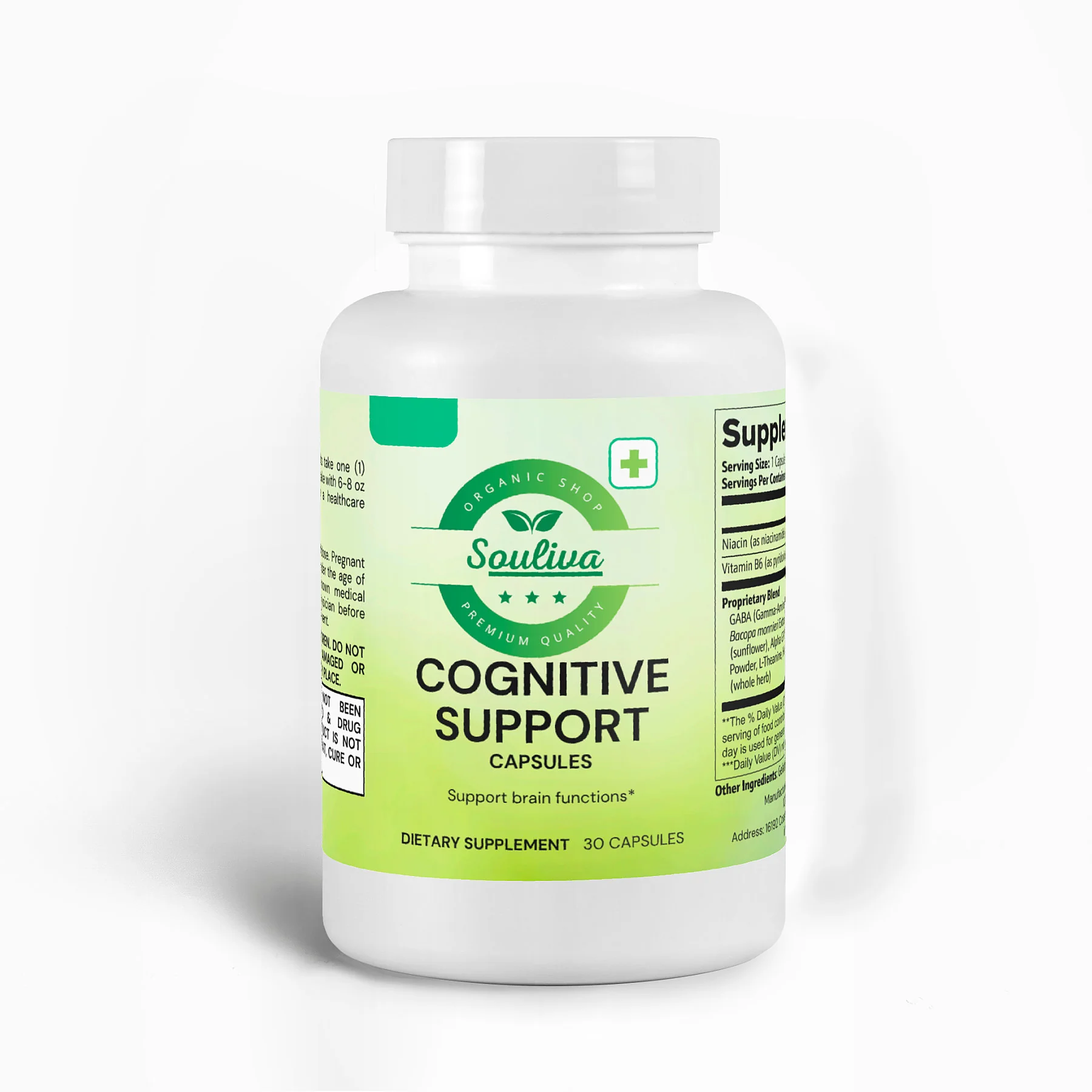 Souliva Cognitive Support – Natural Brain Booster for Focus, Clarity & Mental Performance, 30 Capsules