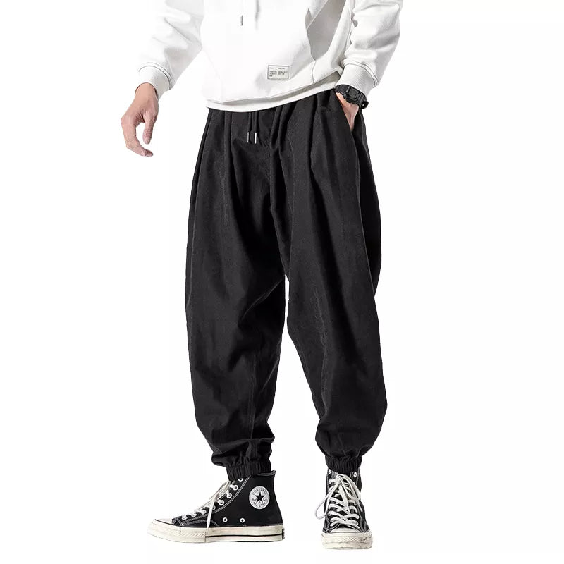 Calça Preta Masculina Hip Hop Streetwear, Calça Jogger Harem, Casual, Masculina, Calça de Moletom, Tamanho Grande 5XL.