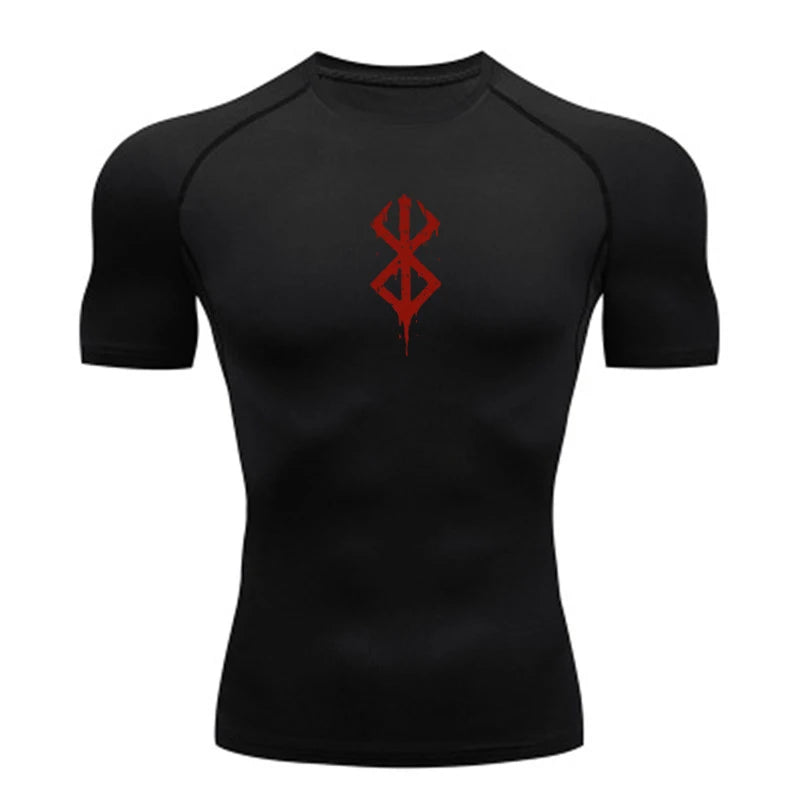 Camiseta de corrida para o verão masculina - Manga curta, camiseta de compressão para academia, parte superior esportiva branca e preta, secagem rápida, respirável, ideal para MMA e roupas de fitness.