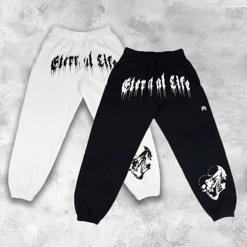 Calças de Moletom Masculinas Estilo Americano, Retro, Casual, Esportivas, Corrida, Treinamento, Calças de Algodão, Calças Retas.