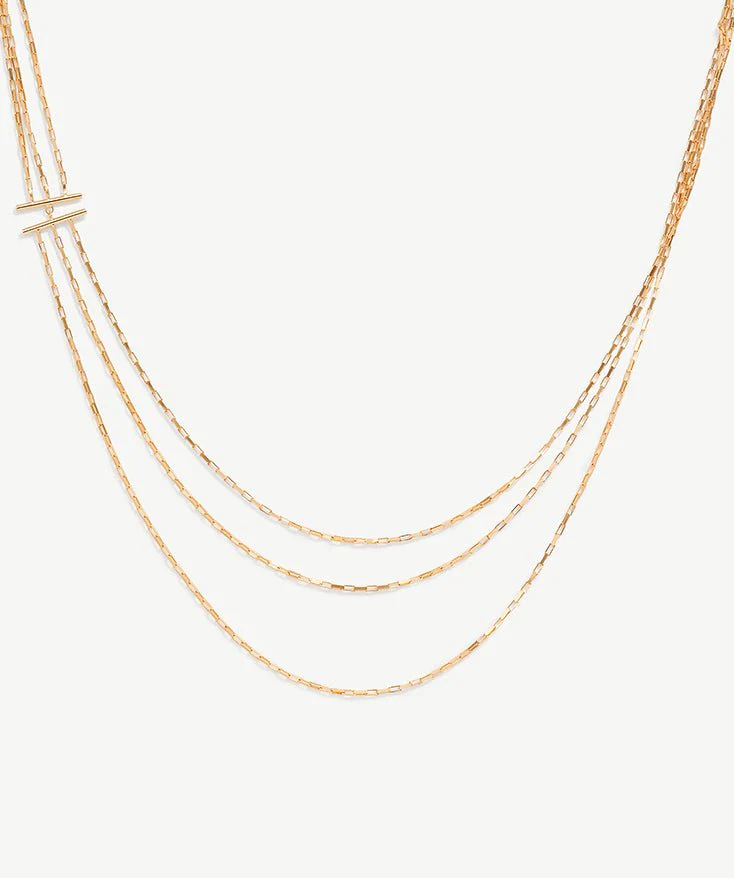 Modern Multi Box Chain Layering Necklace