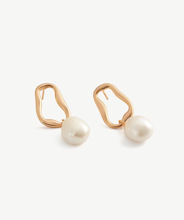 Molten Pearl Drop Earrings