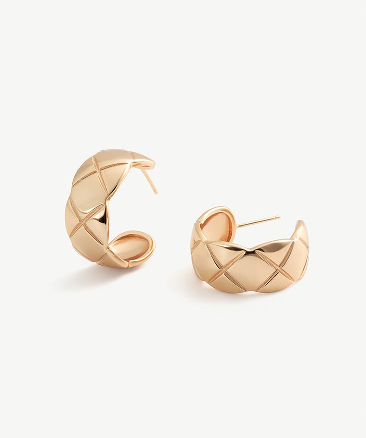 Classic Chunky Waffle Hoop Earrings