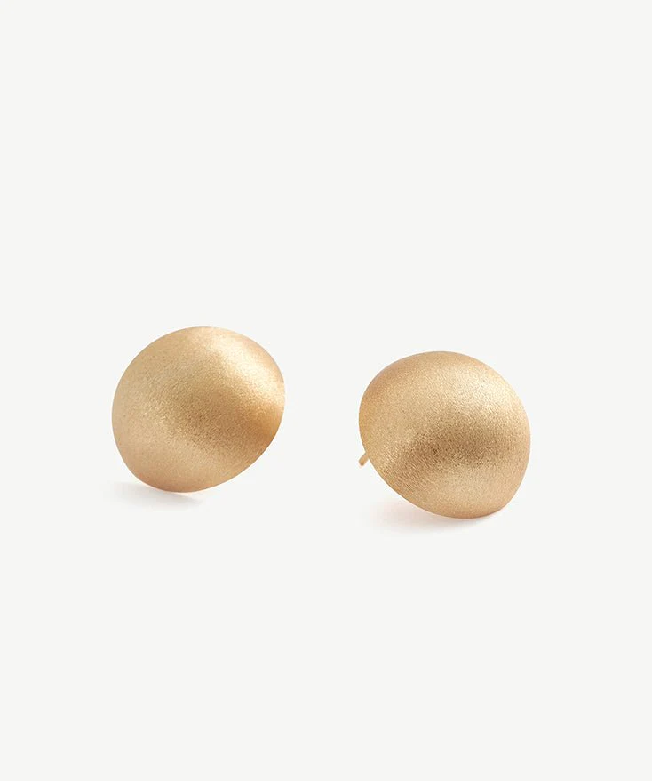 Classic Matte Round Stud Earrings