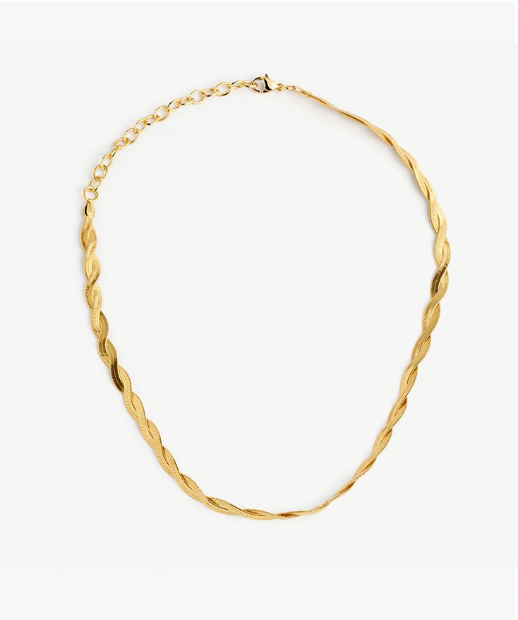 Modern Crossed Snake Chain Necklace