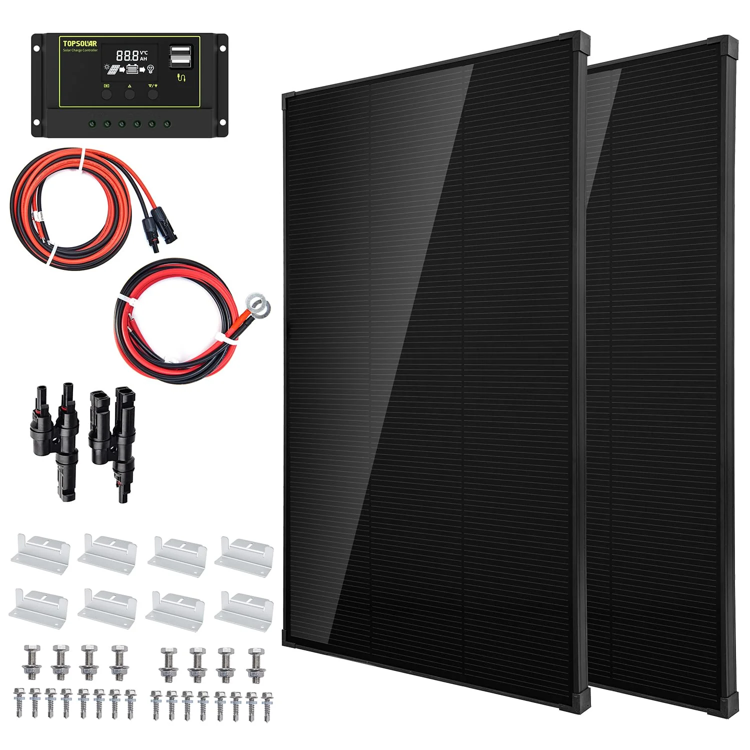 340 Watt 12 Volt Solar Panel Kit  Monocrystalline Off Grid System