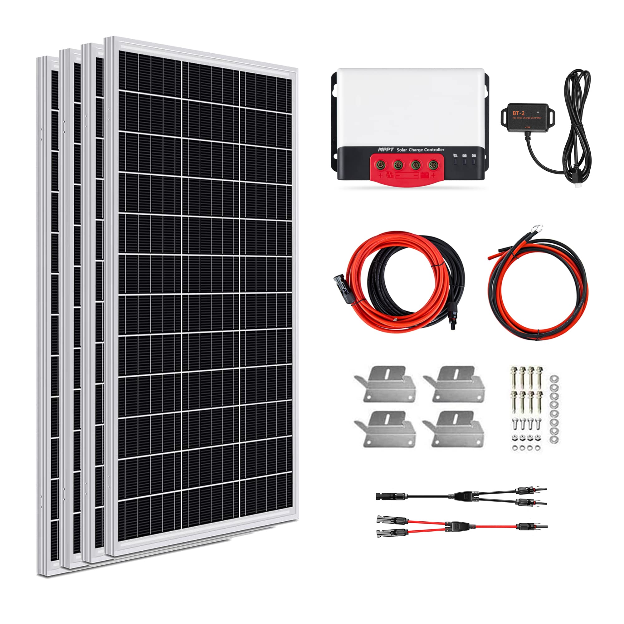 400W 12V Solar Panel Kit ,400W Mono Rigid Solar Panels+40A MPPT Solar Charge Controller
