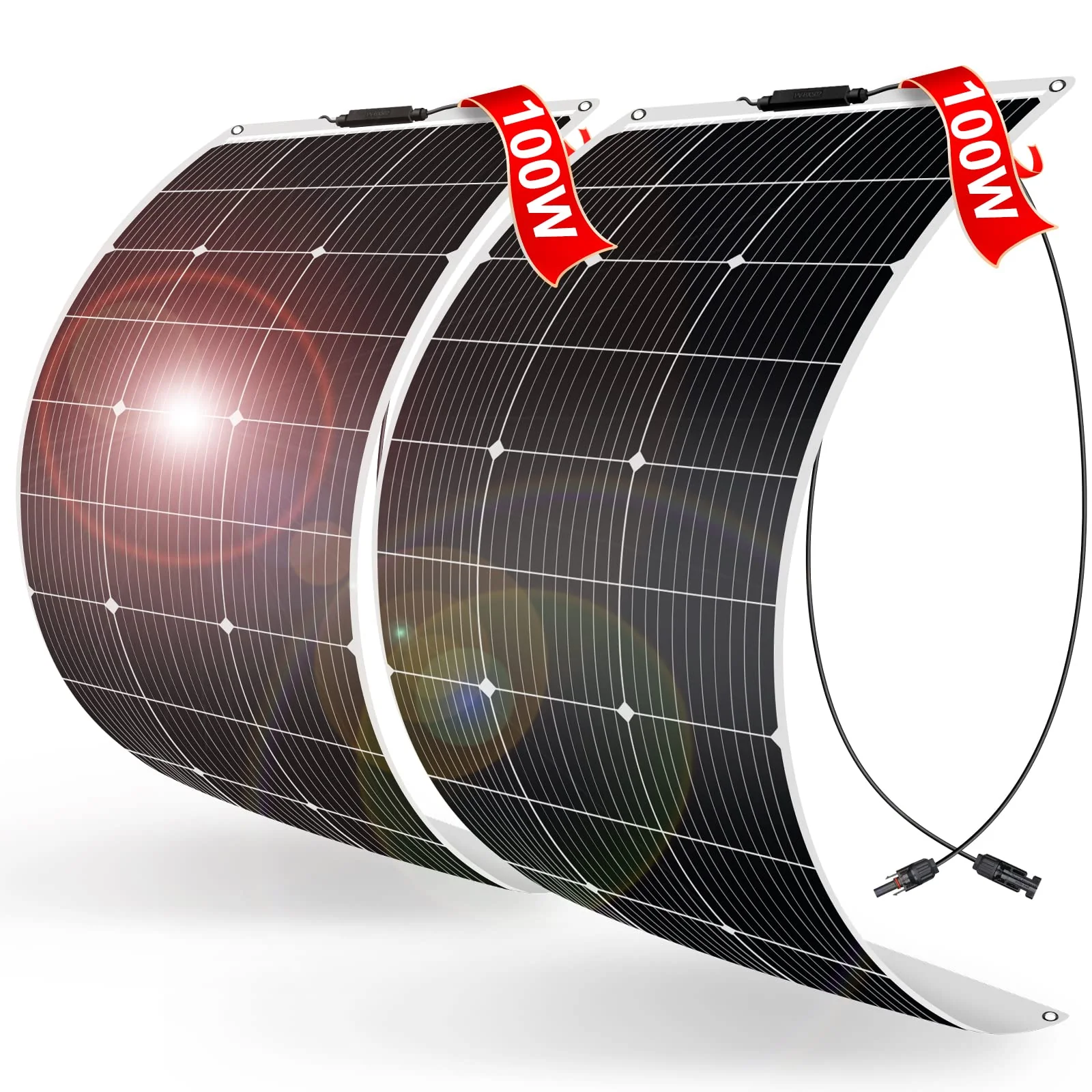 200W 12V Semi-Flexible Solar Panel  for Caravan RV Boat Camper