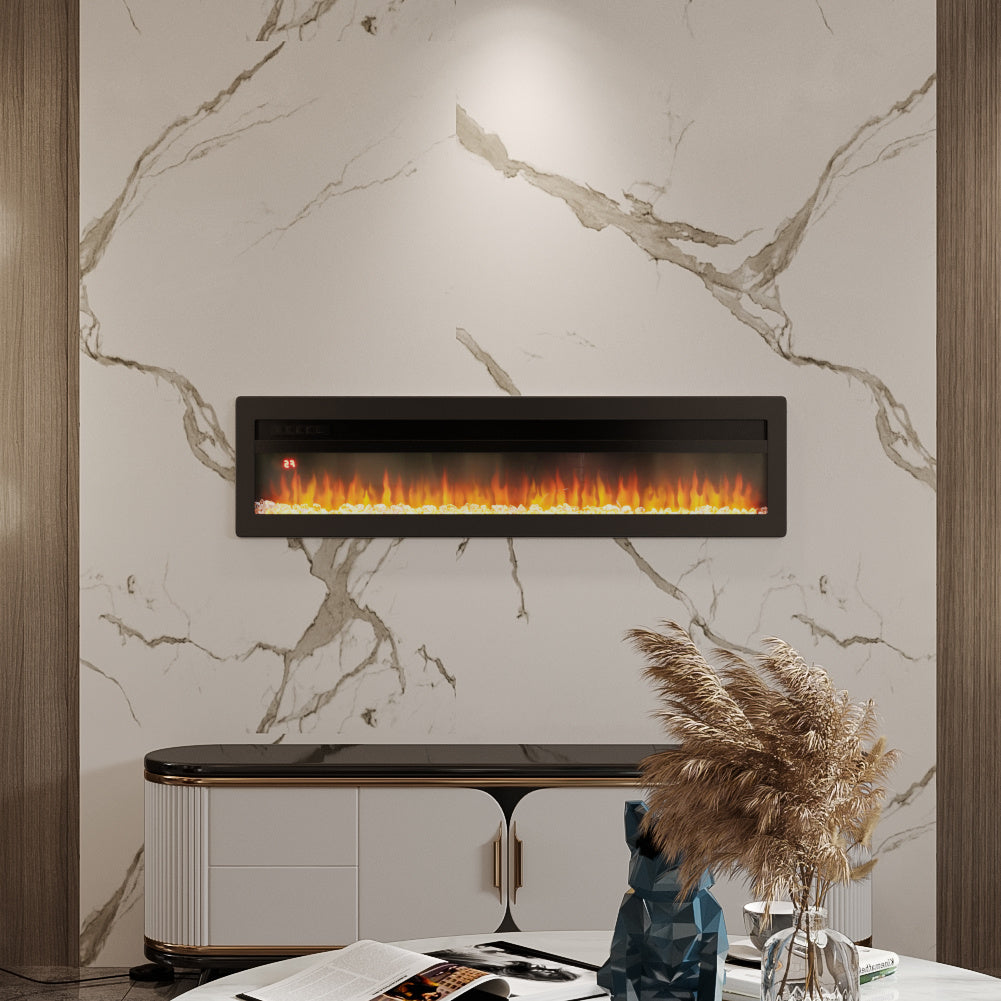 50 Inch Wall Mounted/Freestanding Electric Fireplace with Adjustable Flames