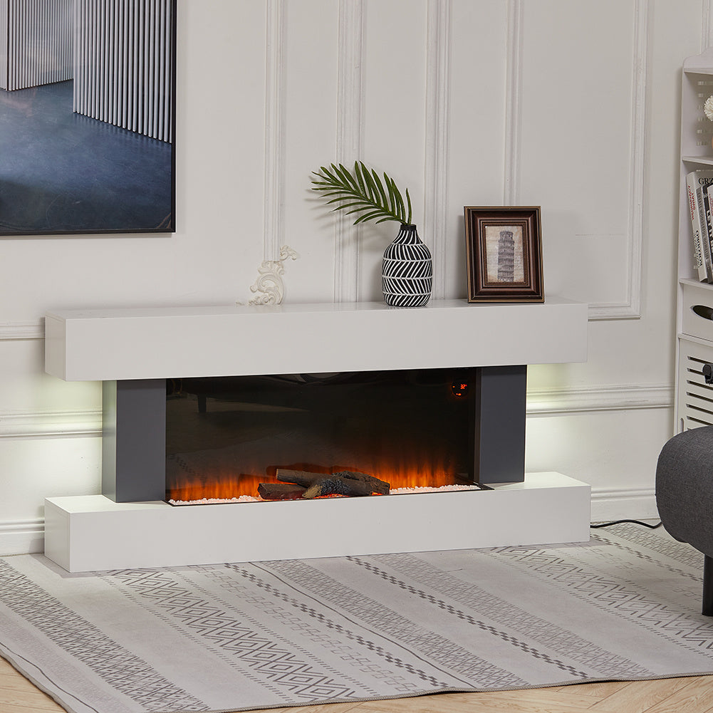 Wall Mounted/Freestanding Electric Fireplace with Mantel