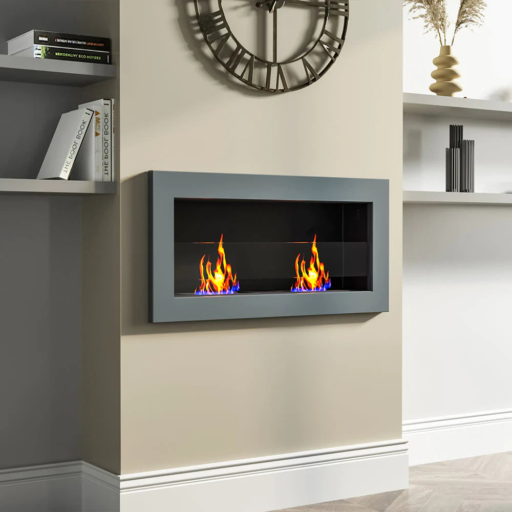 35 Inch Wall Mounted Stainless Steel Ethanol Fireplace