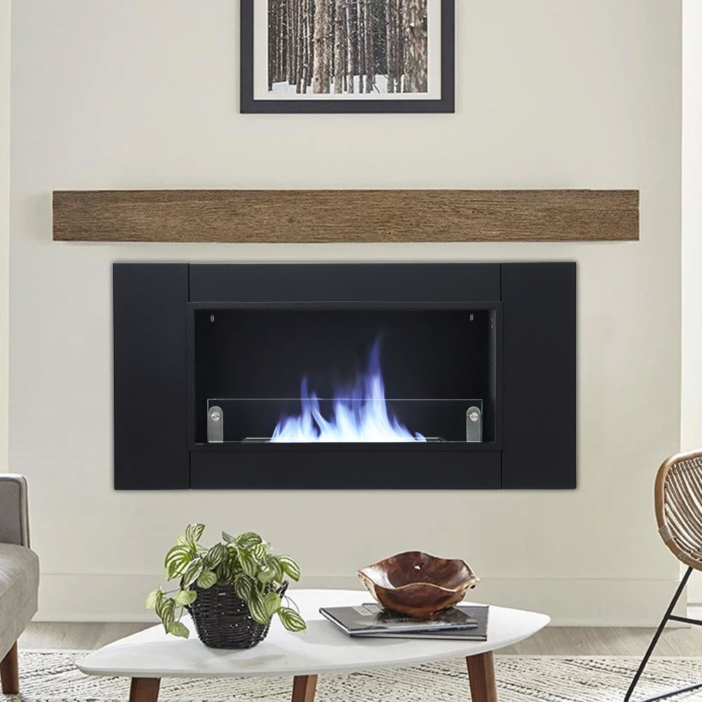 Wall Mount Rectangular Ethanol Fireplace Stainless Steel Heater