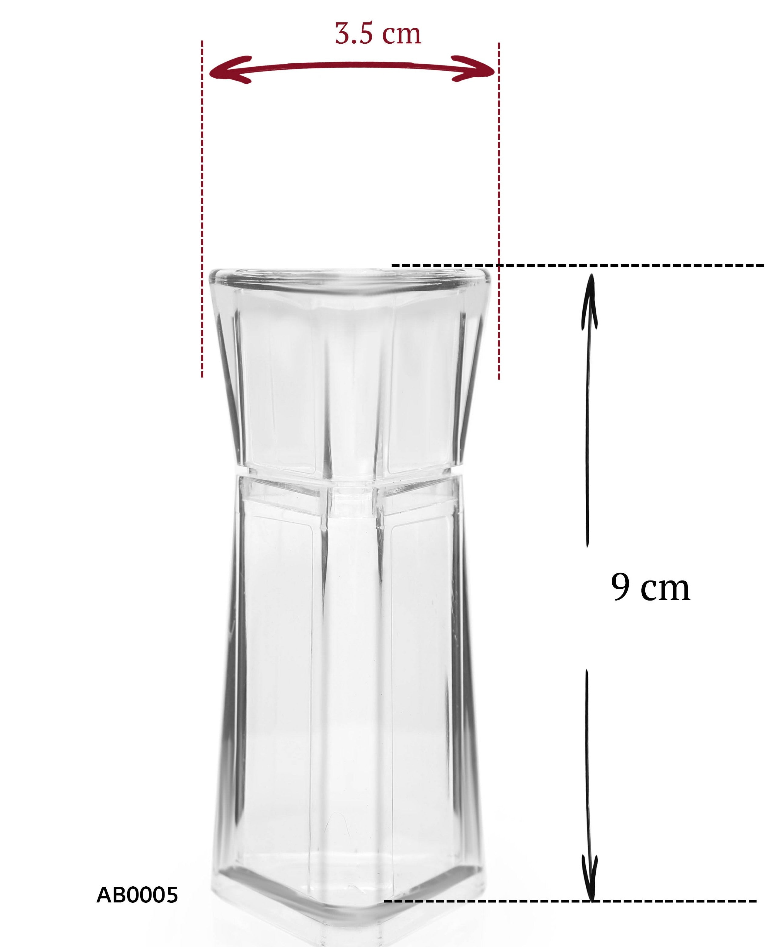Acrylic jar Triangular Shaped