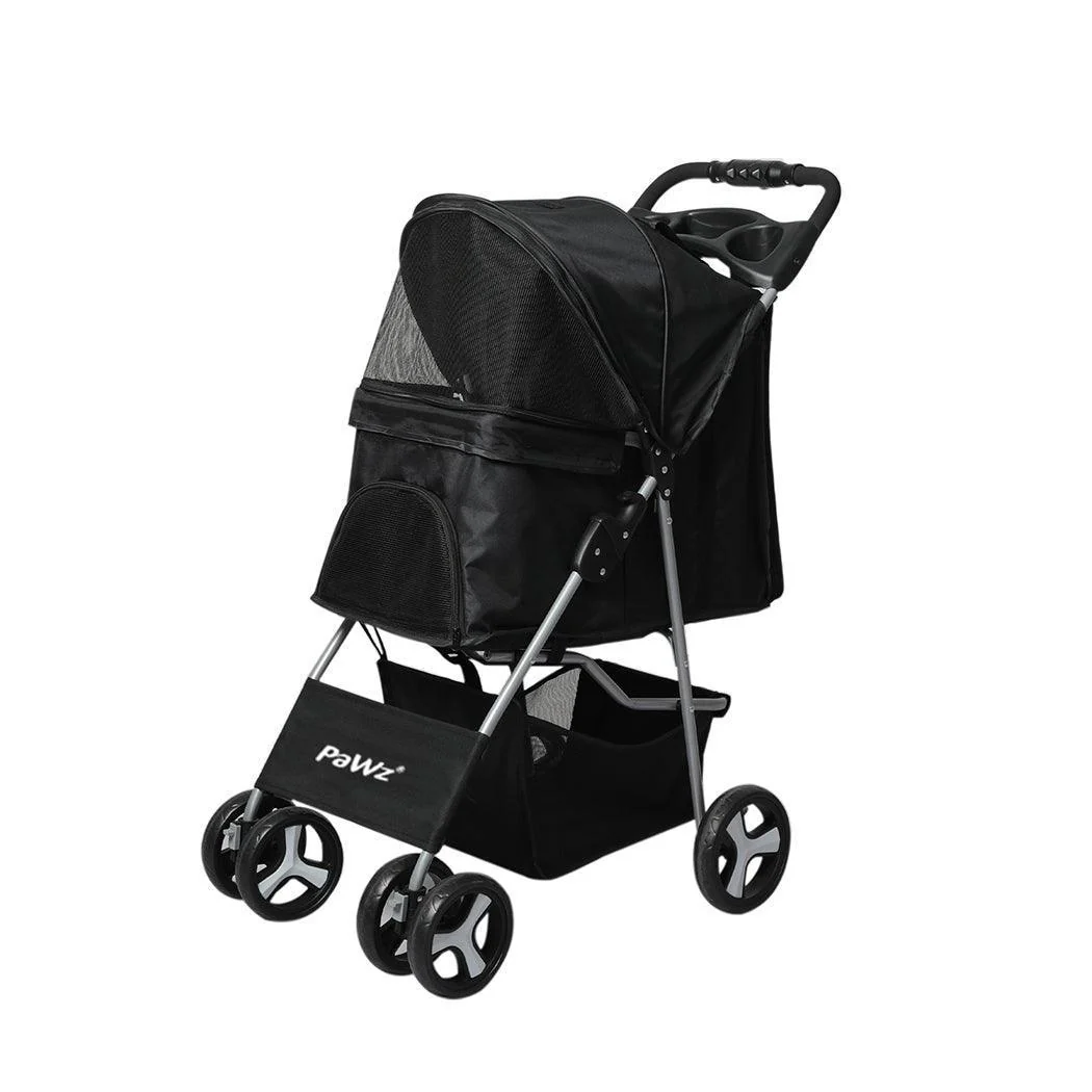 PaWz 4 Wheels Pet Stroller with Detachable Basket